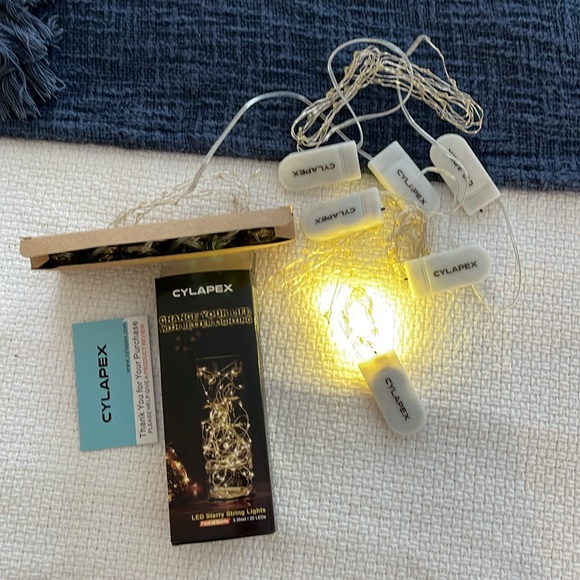 12 CYLAPEX Fairy Lights Battery Operated 20 LED 3.3ft Silver Wire Warm White - Picture 1 of 5
